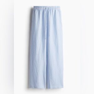 H&M Linen-Blend Pants - S - white/ light blue stripe